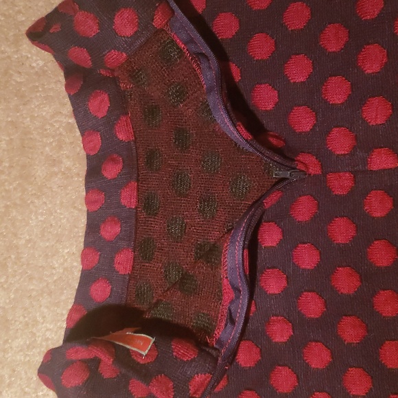 Modcloth  sweater skirt, navy with red polka dots. - Picture 10 of 11